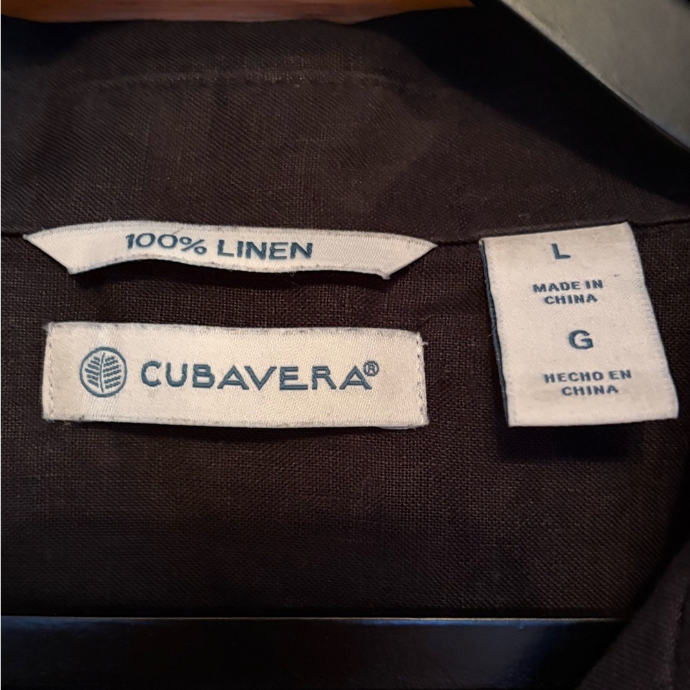 Cubavera Men's Dark Navy Casual Button Down Shirt - Picture 6 of 7